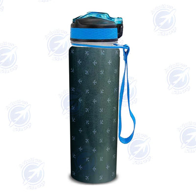Nice Airplanes (Green) Sports aviation design on sport kettle, insulated bottle with sport spout.