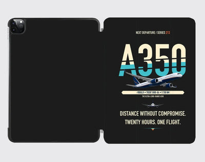 Airbus A350-900ULR design on black ipad tablet case