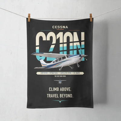 Cessna T210N Centurion design on black towel