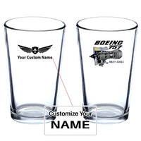 Thumbnail for Boeing 757 & Rolls Royce Engine (RB211) Beer & aviation design on beer water glass, versatile drinkware.