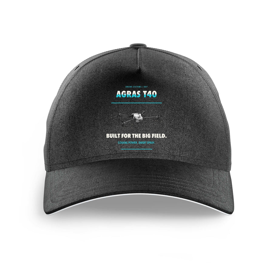 DJI Agras T40 design on black printed hat