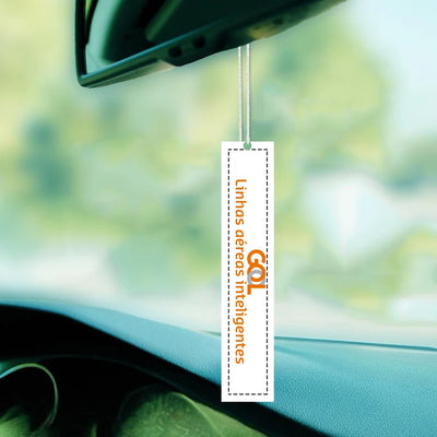 Gol Linhas Aéreas Inteligentes Car aviation design on scented aviation-themed paper car air freshener.