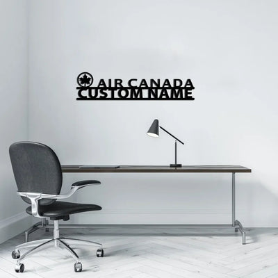 Air Canada aviation design on durable metal with painted finish metal wall sign.