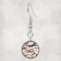 Thumbnail for Vintage & Jumbo Airplanes aviation earrings, hypoallergenic alloy body with engraved detail.
