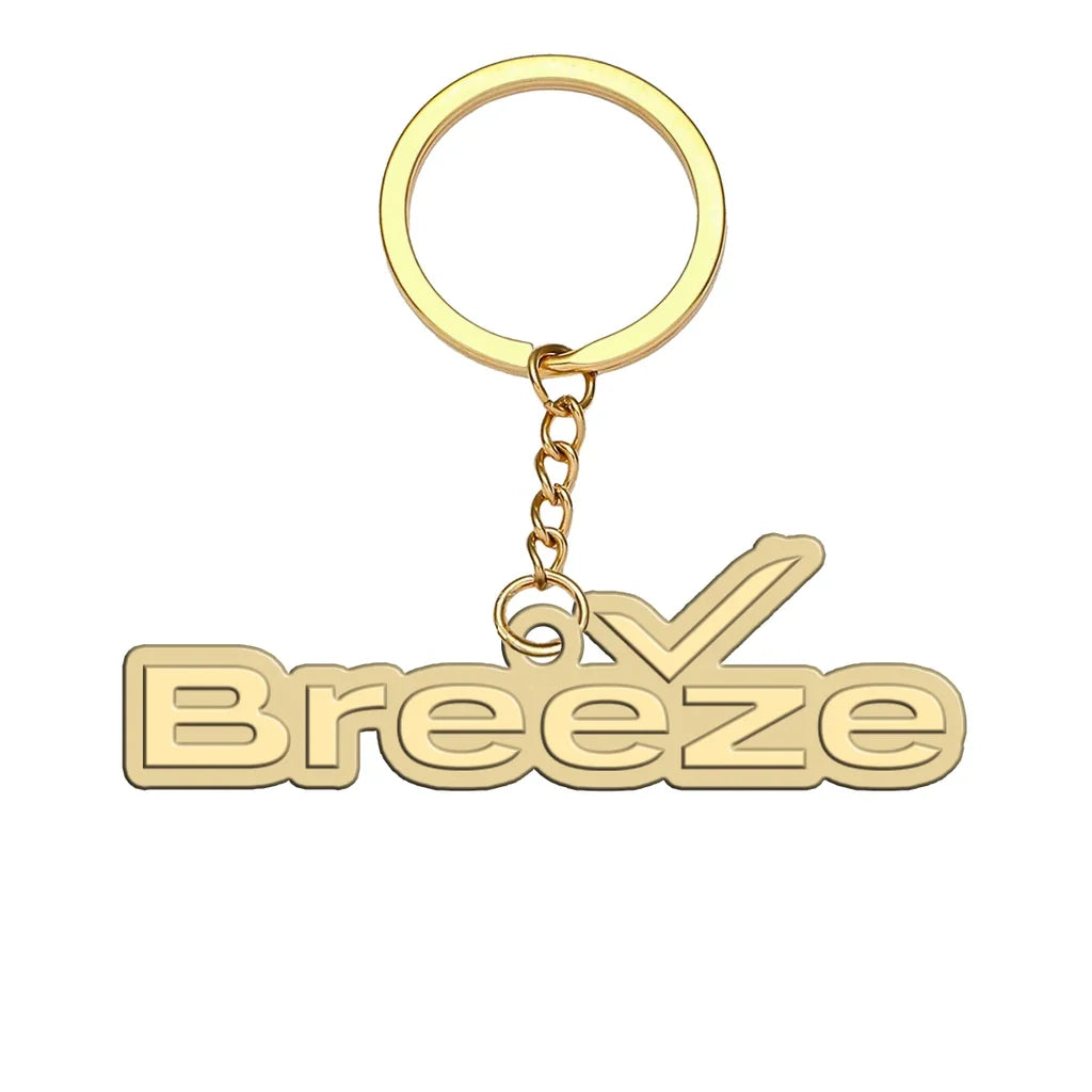 Breeze Airways aviation hollow key chain in polished alloy.