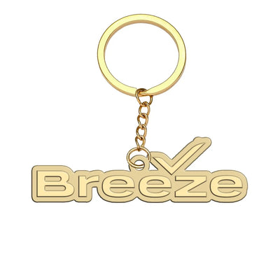 Breeze Airways aviation hollow key chain in polished alloy.