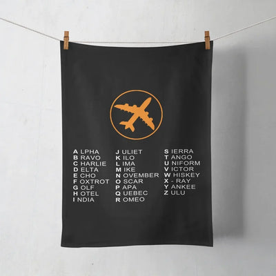 Aviation Alphabet 2 aviation design on soft absorbent cotton towel.