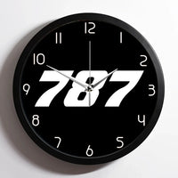 Thumbnail for Boeing 787 Flat Text aviation design on premium wood and metal wall clock.