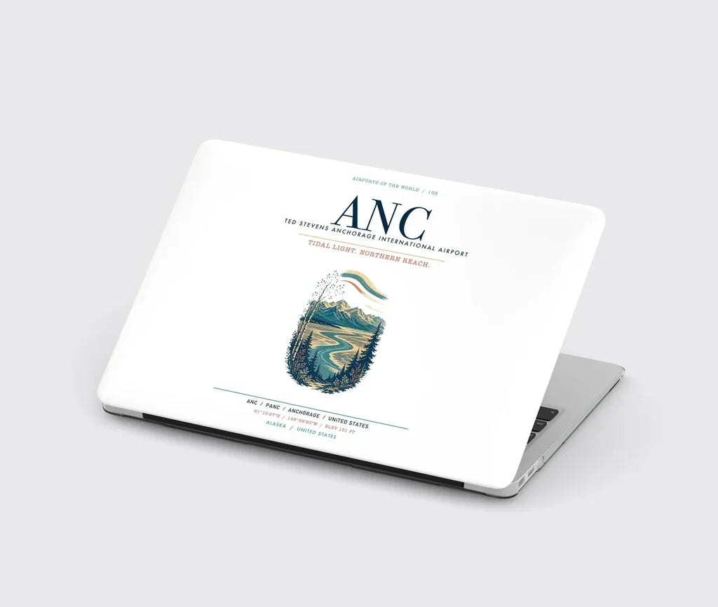 Ted Stevens Anchorage International Airport (ANC) design on white MacBook case