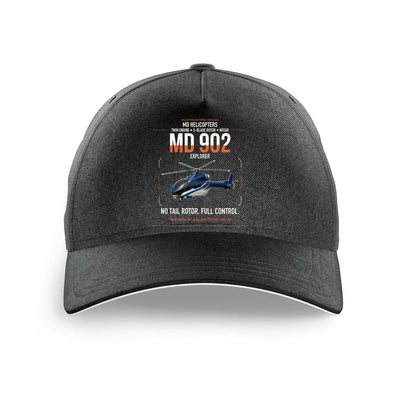 MD Helicopters MD 902 Explorer design on black printed hat