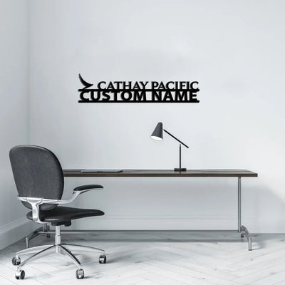 Cathay Pacific Airways Airlines aviation design on durable metal with painted finish metal wall sign.
