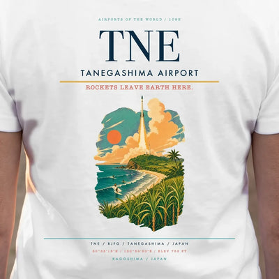 Tanegashima Airport (TNE) double-side t-shirt design close-up cover