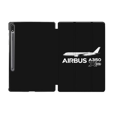 The Airbus A350 WXB aviation print tablet case, fits Samsung tablet.