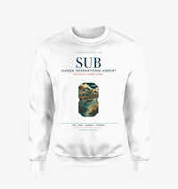 Thumbnail for Juanda International Airport Surabaya (SUB) design on white sweatshirt