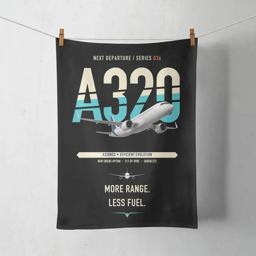 Airbus A320neo design on black towel
