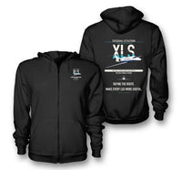 Thumbnail for Cessna Citation XLS design on black premium zipped hoodie, double-side print