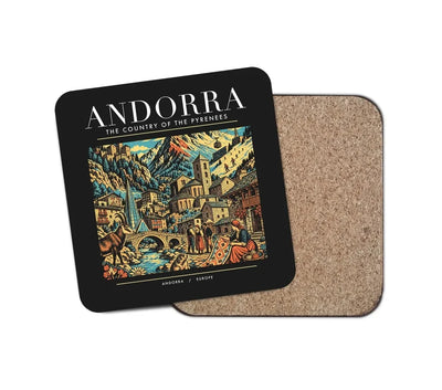 ANDORRA - Poster - Coaster - Black