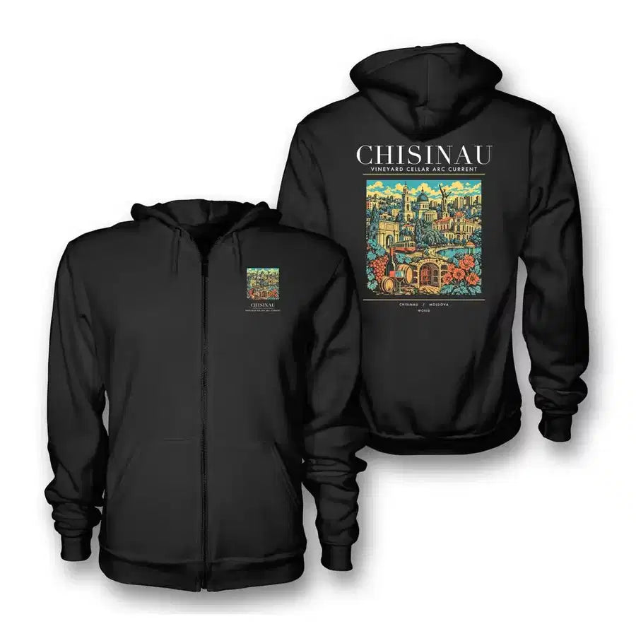 CHISINAU - Poster - Zipped Hoodie - Black