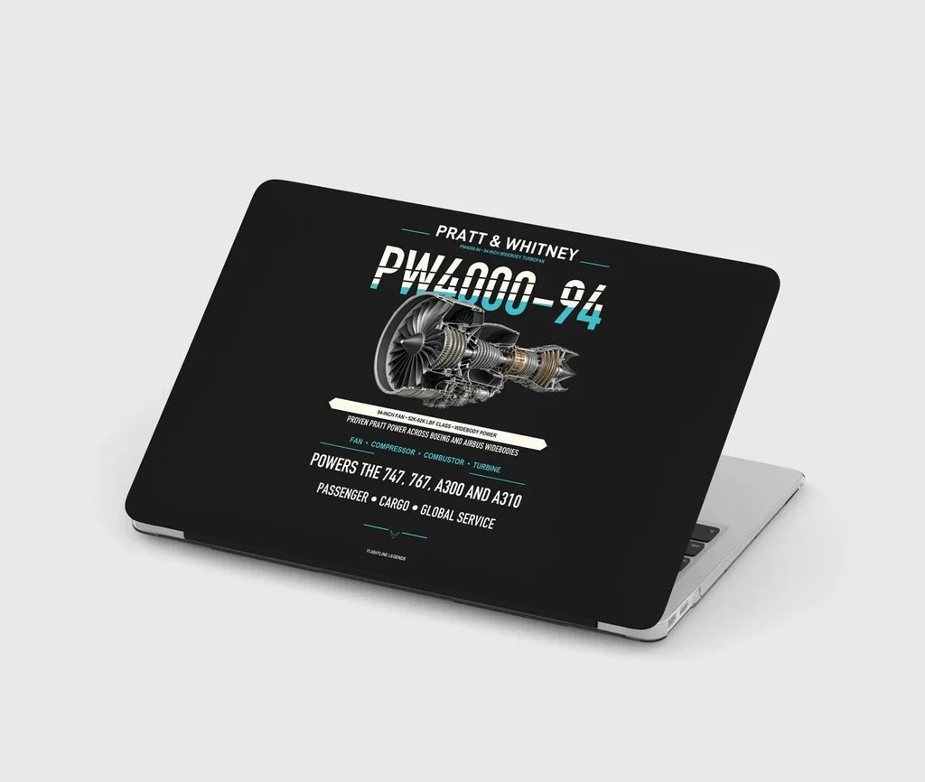 PW4000-94 design on black MacBook case