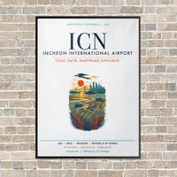 Thumbnail for Incheon International Airport ICN vertical canvas print - framed - white background