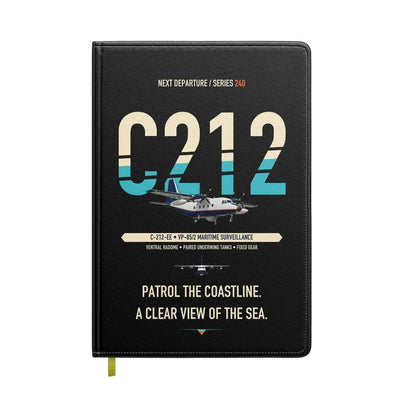 Airbus C212 Maritime Surveillance Aircraft design on black notebook