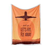 Thumbnail for Let's Fly Away Bed Blankets & aviation print on soft fleece blanket.
