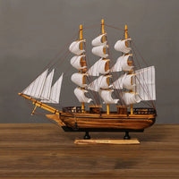 Thumbnail for Side view of 40CM Wooden Mediterranean Ship Sailboat Model Ornament aviation model ship in diecast metal or wood with detaile.