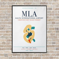 Thumbnail for Malta International Airport MLA vertical canvas print - framed - white background