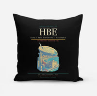 Thumbnail for Borg El Arab Airport (HBE) design on black pillow