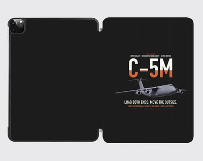 C-5M Super Galaxy design on black ipad tablet case