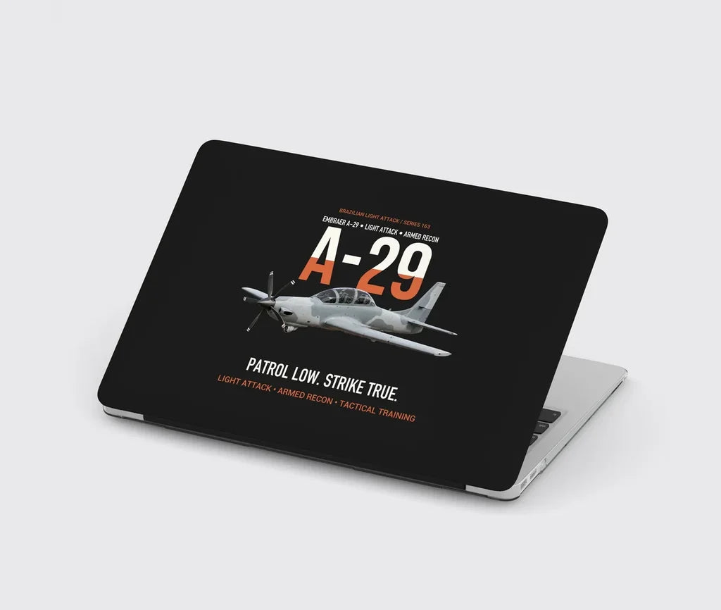A-29 Super Tucano Light Attack design on black MacBook case