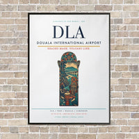 Thumbnail for Douala International Airport DLA vertical canvas print - framed - white background