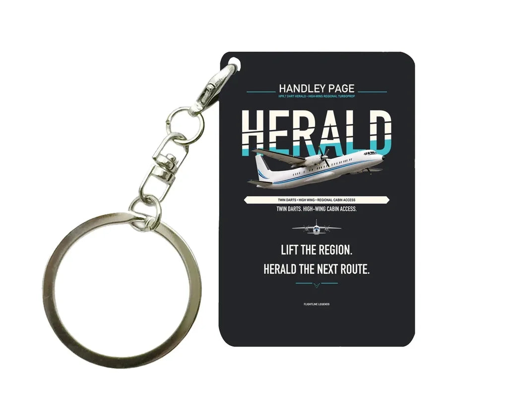 Handley Page HPR.7 Dart Herald Key Chain design on black key chain