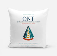 Thumbnail for Ontario International Airport (ONT) design on white pillow