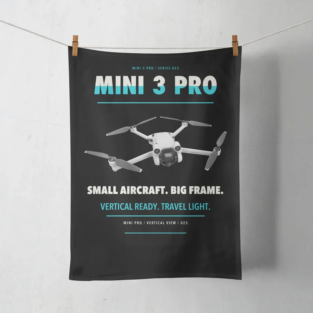 DJI Mini 3 Pro design on black towel