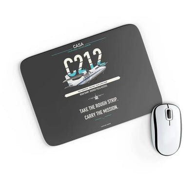 CASA C-212-400 Aviocar design on black rectangle mouse pad