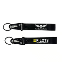 Thumbnail for Pilots They Know How To Fly aviation hawk-shaped key chain, durable metal alloy.