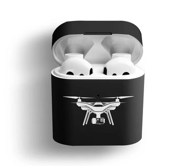 Drone Silhouette AirPods plastic case - Black