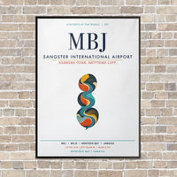 Thumbnail for Sangster International Airport MBJ vertical canvas print - framed - white background