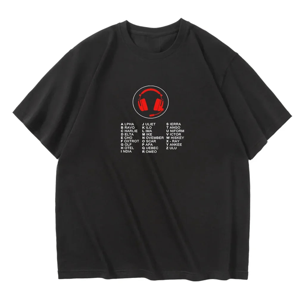 Aviation Alphabet 3 aviation design printed on soft cotton relax-fit T-shirt.