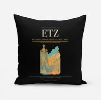 Thumbnail for Metz–Nancy–Lorraine Airport (ETZ) design on black pillow