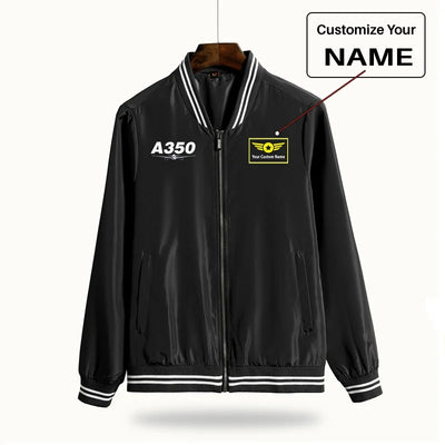 Super Airbus A350 aviation design printed on lightweight shell with windproof finish thin spring jacket.