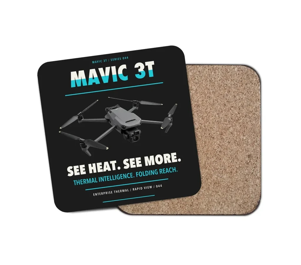 DJI Mavic 3 Thermal design on black 1 piece coaster