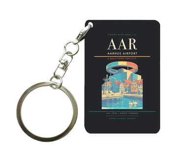 Aarhus Airport (AAR) design on black key chain