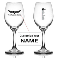 Thumbnail for Customisable Aviation Alphabet Wine Glass