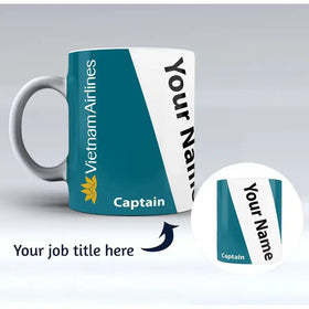 Vietnam Airlines Designed Ceramic White Mugs