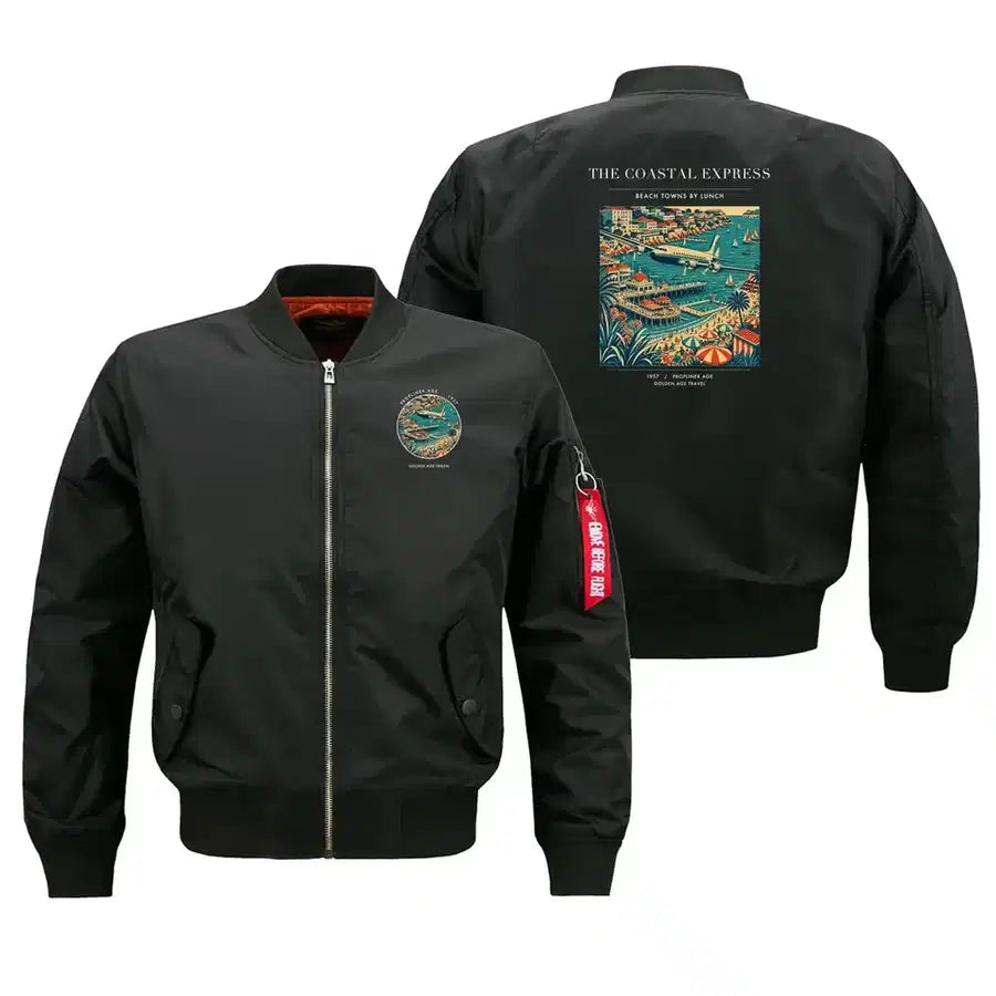 VINTAGE G4096 - The Coastal Express - Bomber Jacket design on black