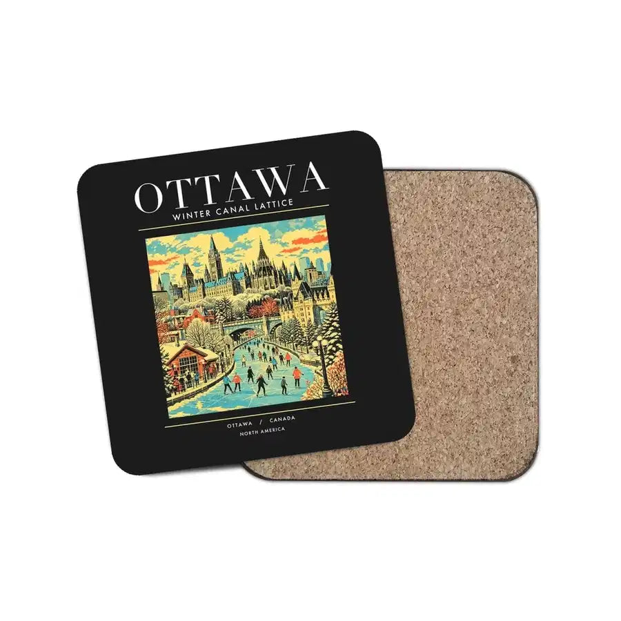 OTTAWA - Poster - Coaster - Black