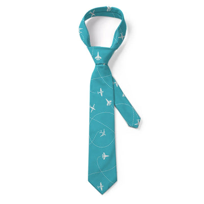 Travel The World By Plane aviation design on premium silk blend tie.