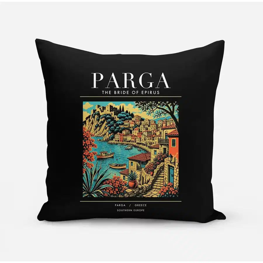 PARGA - Poster - Pillow - Black